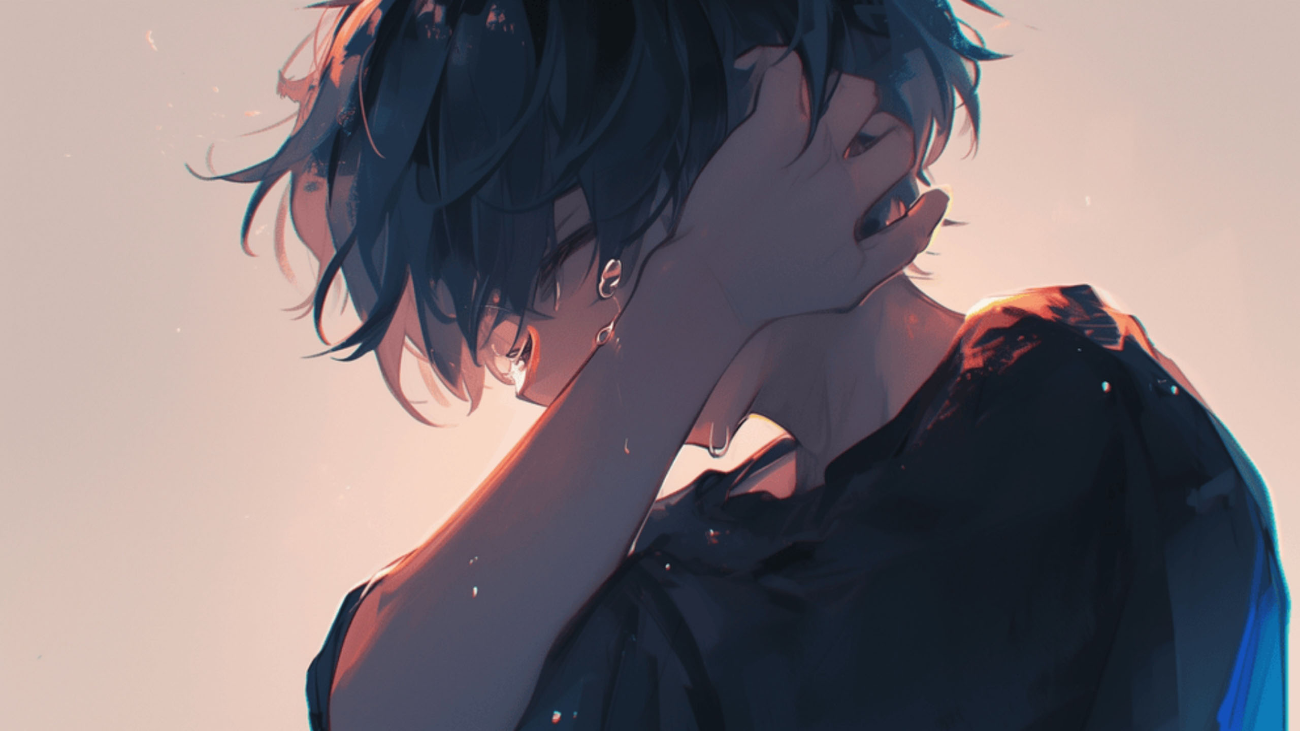 Ảnh Anime Nam Buồn Khóc, Anime Buồn Khóc Dưới Mưa