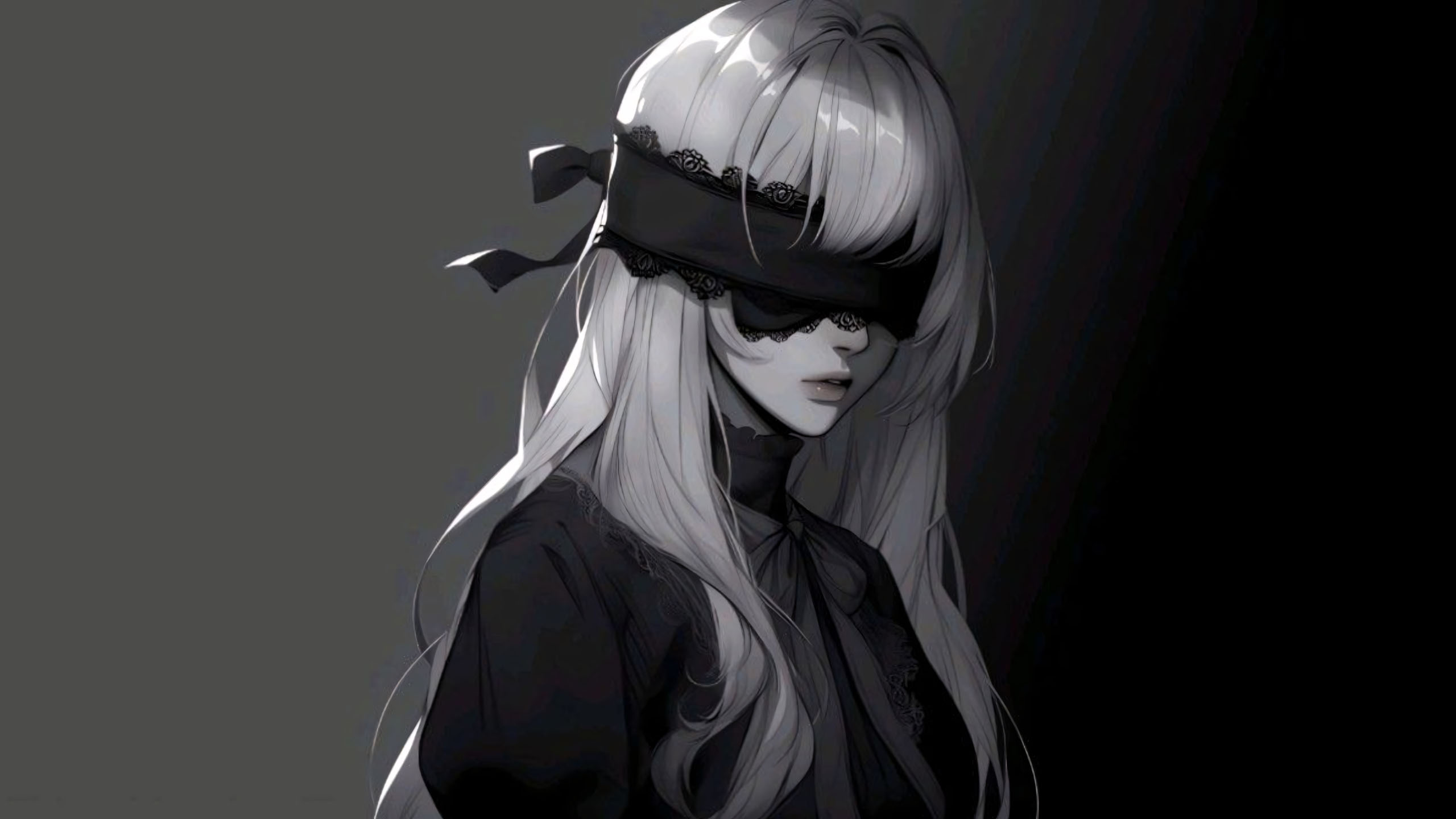 Ảnh Anime Nữ Trắng Đen Buồn, Khóc, Cool Ngầu