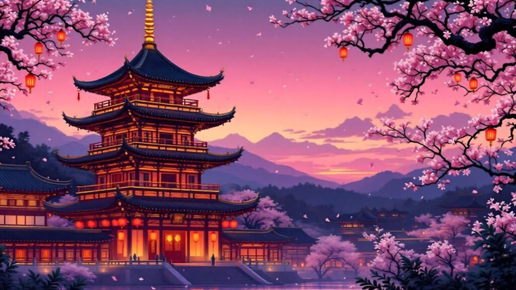 Ảnh Phong Cảnh Anime Buồn, Bầu Trời Đêm, Hoàng Hôn, Thành Phố Buồn