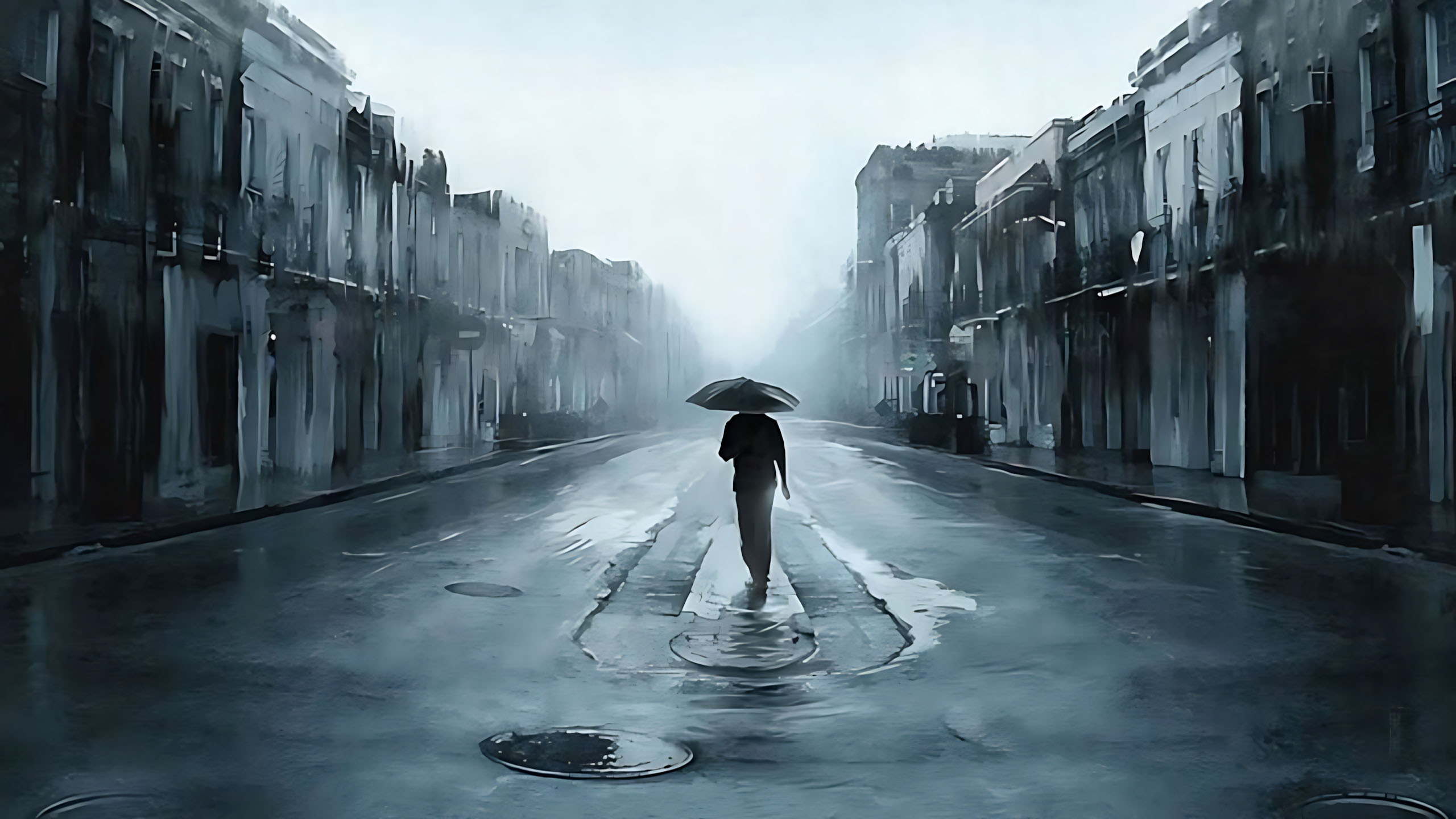 Ảnh Đi Dưới Mưa Buồn, Hình Ảnh Đứng Dưới Mưa Buồn