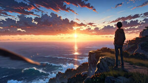 Ảnh Anime Chill Buồn, Lofi, Hình Nền Hoàng Hôn Buồn Chill